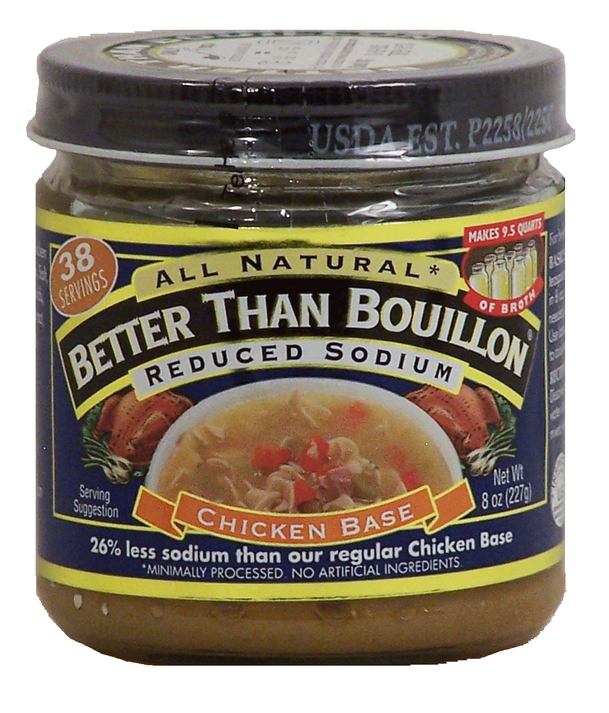 Better Than Bouillon All Natural reduced sodium chicken base, makes 9.5 quarts of broth Full-Size Picture